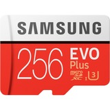 Samsung Evo Plus microSDXC 256 GB geheugenkaart Rood/wit, MB-MC256HA/EU, Class 10, Incl. Adapter