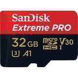 SanDisk Extreme PRO 32 GB microSDHC geheugenkaart UHS-I U3, Class 10, V30, A1, Incl. SD Adapter