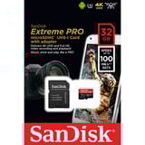SanDisk Extreme PRO 32 GB microSDHC geheugenkaart UHS-I U3, Class 10, V30, A1, Incl. SD Adapter