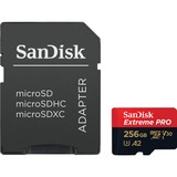 SanDisk Extreme PRO microSDXC, 256 GB geheugenkaart UHS-I U3, C10, V30 , A2