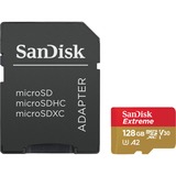 SanDisk Extreme microSDXC, 128 GB  geheugenkaart UHS-I U3, C10, V30 , A2