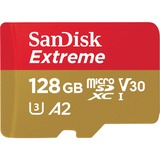 SanDisk Extreme microSDXC, 128 GB  geheugenkaart UHS-I U3, C10, V30 , A2