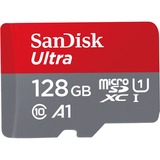 SanDisk Ultra microSDXC128GB geheugenkaart Grijs/rood, Class 10, UHS-I, SDSQUAR-128G-GN6IA
