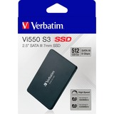 Verbatim Vi550 S3, 512 GB SSD Zwart, 49352, SATA/600, 3D NAND