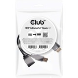 Club 3D HDMI > DisplayPort adapter Zwart, 0,18 meter
