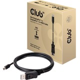 Club 3D Mini DisplayPort to Displayport 1.4 HBR3 Cable, 2m kabel Zwart, CAC-1115
