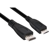 Club 3D Mini HDMI > HDMI 2.0 kabel Zwart, 1 meter, 4K 60Hz