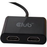 Club 3D USB 3.2 Gen1 Type A naar HDMI Dual Monitor 4K 60Hz adapter Zwart, CSV-1474