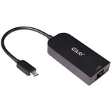 Club 3D USB-C 3.2 Gen 1 naar RJ-45 2.5Gbps adapter Zwart, 0,16 meter