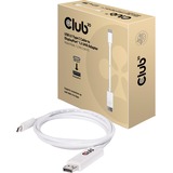 Club 3D USB-C 3.2 Gen 2 naar DisplayPort 1.2 UHD kabel Wit, 1,2 meter