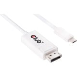 Club 3D USB-C 3.2 Gen 2 naar DisplayPort 1.2 UHD kabel Wit, 1,2 meter