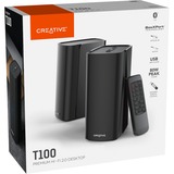 Creative T100 pc-luidspreker Zwart, Bluetooth