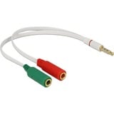 DeLOCK 1x 3,5 mm 4-Pin Stereo Jack (male) > 2x 3.5 mm 3-Pin Stereo Jack (female) headset splitterkabel Wit