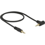 DeLOCK 3,5 mm naar 3,5 mm 90° kabel Zwart, 1 meter