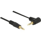 DeLOCK 3,5 mm naar 3,5 mm 90° kabel Zwart, 1 meter