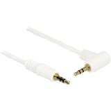 DeLOCK 3,5 mm naar 3,5 mm 90° kabel Wit, 2 meter