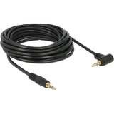 DeLOCK 3,5 mm naar 3,5 mm 90° kabel Zwart, 5 meter