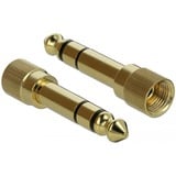 DeLOCK 6,35 mm stereo plug (male) naar 3,5 mm stereo jack 3-pin (female) adapter Goud