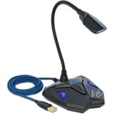 DeLOCK Desktop USB Gaming Microfoon Zwart/blauw