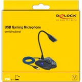 DeLOCK Desktop USB Gaming Microfoon Zwart/blauw