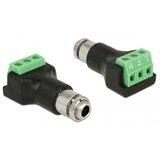 DeLOCK Terminalblock 3 Pin naar 3,5 mm audio female adapter Zwart/groen