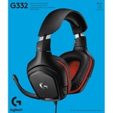 Logitech G332 Wired  over-ear gaming headset Zwart/rood, PC, PlayStation 4 / 5, Xbox One (Series X|S), Nintendo Switch, Mobile