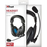 Trust Quasar Headset over-ear  Zwart/blauw, 21661, Pc