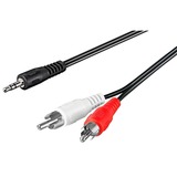 goobay 3,5 mm jack naar 2x stereo RCA (Tulp) kabel Zwart, 5 meter