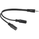 goobay 3,5 mm naar 2x 3,5 mm Stereo adapterkabel  Zwart