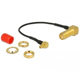 DeLOCK Antenne kabel SMA 90° female naar MMCX 90° male, 10cm adapter Grijs/goud