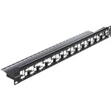 DeLOCK Keystone Patchpanel 19" 24 Port patchpaneel Zwart