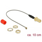 DeLOCK PR-SMA naar MHF/U.FL-LP-068 male adapter Grijs/goud, 0,1 meter