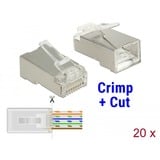 DeLOCK RJ45 Crimp+Cut Plug Cat.6 STP stekker Transparant, 20 stuks