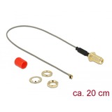 DeLOCK SMA female naar MHF/U.FL-LP-068 male, 20 cm adapter Grijs/goud