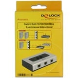 DeLOCK Switch RJ45 10/100/1000 Mbps 2 port Grijs/zwart