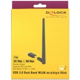 DeLOCK USB 3.0 Dualband WLAN Stick antenne Zwart