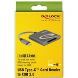 DeLOCK USB Type-C Card Reader voor XQD 2.0 geheugenkaarten kaartlezer Grijs