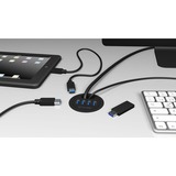 ICY BOX IB-Hub1403 usb-hub Zwart, 4x USB 3.0