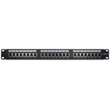 Inter-Tech 19" CAT5e STP Patchpaneel 24-Poort Zwart