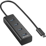 Sharkoon 4-Port USB 3.0 Aluminium Hub Type C usb-hub Zwart