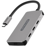 Sitecom CN-386 USB-C Hub 4 Port usb-hub Zilver/zwart