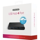 Sitecom USB 3.0 Hub 4 port usb-hub Zwart, CN-083