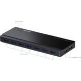 TP-Link UH720 USB 3.0 Hub met 7 aansluitingen usb-hub Zwart, Met oplaadaansluitingen