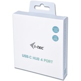 i-tec 4-Port USB-C Metal usb-hub Zwart