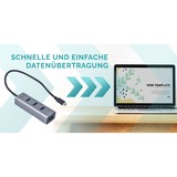 i-tec 4-Port USB-C Metal usb-hub Zwart