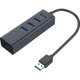 i-tec USB 3.0 Metal HUB 3 Port + Gigabit Ethernet Adapter usb-hub Antraciet