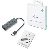 i-tec USB 3.0 Metal HUB 4 Port usb-hub Zwart