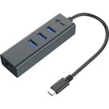 i-tec USB-C Metal HUB 3 Port Giga usb-hub Antraciet