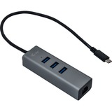 i-tec USB-C Metal HUB 3 Port Giga usb-hub antraciet