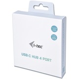 i-tec USB-C Metal HUB 4 Port usb-hub Zwart
